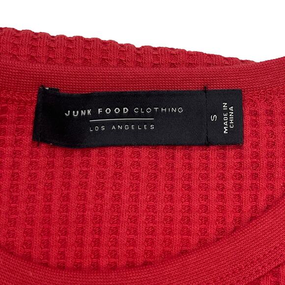 Junk Food Clothing Kansas City Chiefs Thermal Sz S Men’s New $58 Licorice Red - Picture 6 of 9